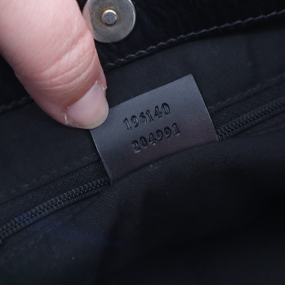 Gucci Black Original GG Canvas Shoulder Bag Vintage Black Leather Trim - Picture 10 of 14